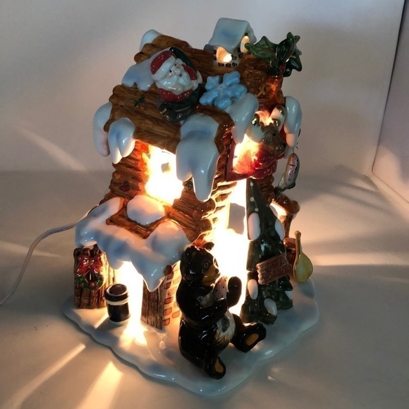 𝅺GRANDEUR Noel Lighted Christmas Holiday House Gone Fishing Collectors in box - Picture 4 of 11